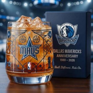 Dallas Mavericks Anniversary Whiskey Glass - NBA Gift Set