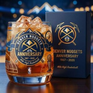 Denver Nuggets Anniversary Whiskey Glass - NBA Gift Set