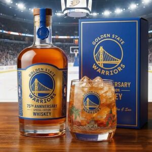 Golden State Warriors Anniversary Whiskey Glass - NBA Gift Set