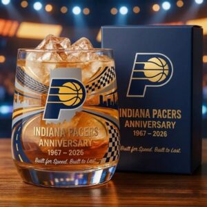 Indiana Pacers Anniversary Whiskey Glass - NBA Gift Set