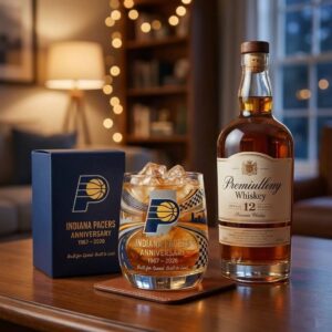 Indiana Pacers Anniversary Whiskey Glass - NBA Gift Set