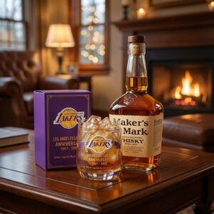Los Angeles Lakers Anniversary Whiskey Glass - NBA Gift Set