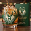 Milwaukee Bucks Anniversary Whiskey Glass - Commemorative NBA Team Barware Gift