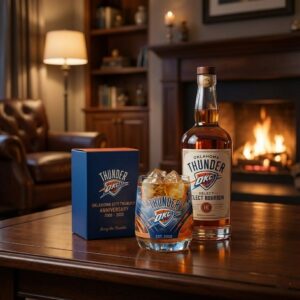 Oklahoma City Thunder Whiskey Glass - Anniversary Edition NBA Barware