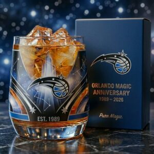 Orlando Magic Anniversary Whiskey Glass - Collectible NBA Fan Gift Rocks Glass