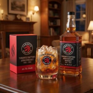 Toronto Raptors Whiskey Glass - Anniversary Edition with Toronto Skyline