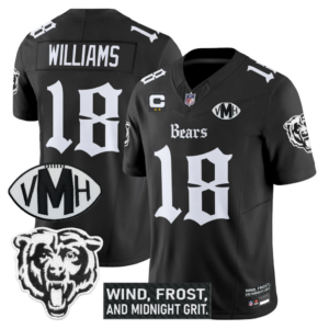 Chicago Bears Williams Black Jersey - #18 Midnight Grit Alternate Football Uniform