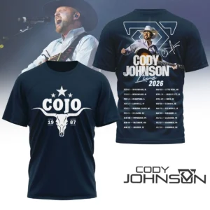 Cody Johnson Live 2026 Tour Shirt - Country Music Concert Merch with COJO Logo and Tour Dates