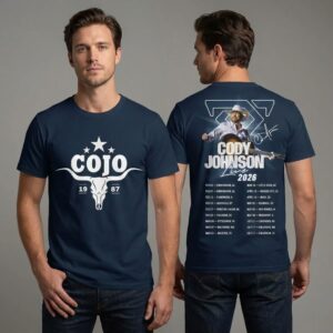 Cody Johnson Live 2026 Tour Shirt - Country Music Concert Merch with COJO Logo and Tour Dates