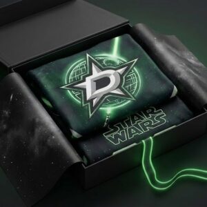Dallas Stars Star Wars Hockey Jersey - Custom Crossover Design with Lightsaber and Galaxy Print