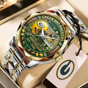 Green Bay Packers 105th Anniversary Watch - Commemorative Stainless Steel Wristwatch for NFL Fans