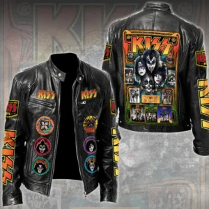 KISS Rock Band Motorcycle Leather Jacket 2026