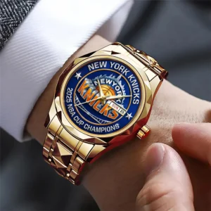 New York Knicks 2025 Champions Watch - Gold Plated NBA Cup Commemorative Wristwatch