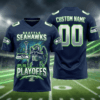 Seattle Seahawks Custom Football Jersey - NFL 25 Playoffs Edition 3D All Over Print Shirt