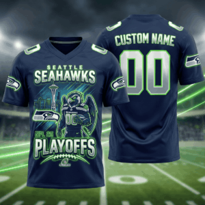 Seattle Seahawks Custom Football Jersey - NFL 25 Playoffs Edition 3D All Over Print Shirt