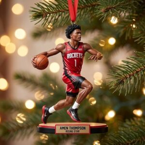 20251227 Amen Thompson Rising Star Houston Rockets Tree Ornament 1