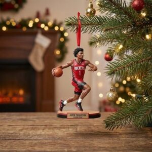 20251227 Amen Thompson Rising Star Houston Rockets Tree Ornament 2
