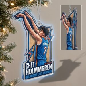 20251227 CHET HOLMGREN STAR DEFENDER ORNAMENT OKLAHOMA CITY THUNDER 1