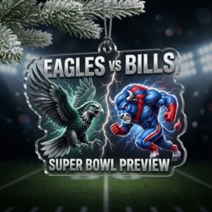 20251227 Eagles vs Bills Mascot Showdown Ornament Super Bowl Preview Edition 1
