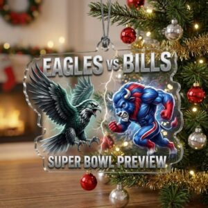 20251227 Eagles vs Bills Mascot Showdown Ornament Super Bowl Preview Edition 2