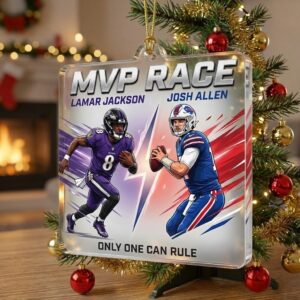 20251227 Lamar Jackson vs Josh Allen NFL MVP Race Ornament 2