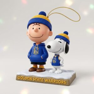 Golden State Warriors Snoopy Charlie Brown Ornament Winter Holiday