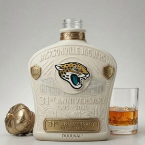 Jacksonville Jaguars Commemorative Liquor Bottle 31st Anniversary