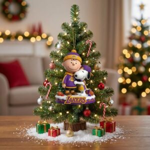 Los Angeles Lakers Snoopy Charlie Brown Ornament Christmas Tree Decor