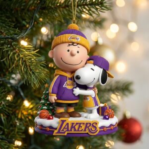 Los Angeles Lakers Snoopy Charlie Brown Ornament Christmas Tree Decor
