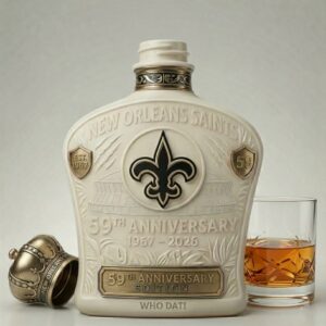 New Orleans Saints Whiskey Decanter 59th Anniversary