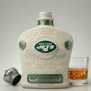 New York Jets Liquor Bottle 66th Anniversary