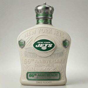 New York Jets Liquor Bottle 66th Anniversary
