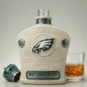 Philadelphia Eagles Liquor Decanter 93rd Anniversary Edition