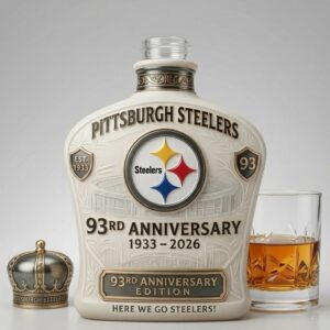 Pittsburgh Steelers Whiskey Decanter 93rd Anniversary Edition