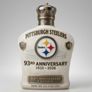 Pittsburgh Steelers Whiskey Decanter 93rd Anniversary Edition