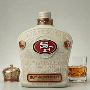 San Francisco 49ers Liquor Bottle 80th Anniversary