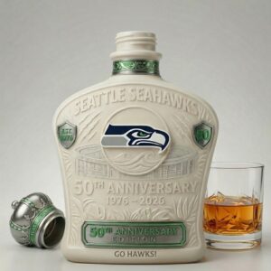 Seattle Seahawks Liquor Bottle 50th Anniversary