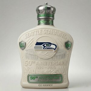 Seattle Seahawks Liquor Bottle 50th Anniversary