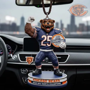Chicago Bears Car Hanging Ornament - NFC North Champions Fan Gift
