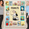 Peanuts Characters Quilt Blanket - Charlie Brown Snoopy Collage Fleece Throw for Fans