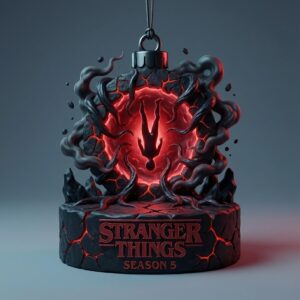 Stranger Things Season 5 Christmas Ornament - Light-Up Upside Down Portal Tree Decoration
