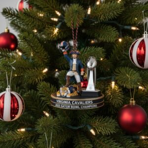 Virginia Cavaliers 2025 Gator Bowl Champions Ornament - NCAA Football Mascot Car Dashboard Figurine