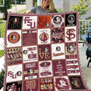 Florida State Seminoles Quilt Blanket - Patchwork Style For FSU Fans