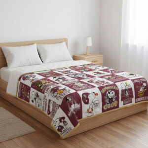 Florida State Seminoles Snoopy Quilt Blanket - Peanuts Charlie Brown Christmas Fan Gift