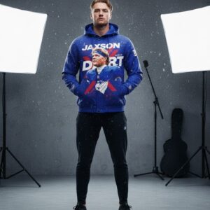 Jaxon Dart New York Giants Hoodie Jacket - NFL Football Graphic Tribute Fan Apparel