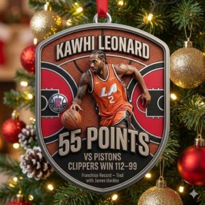 Kawhi Leonard Los Angeles Clippers Ornament - 55 Points Franchise Record Game Keepsake