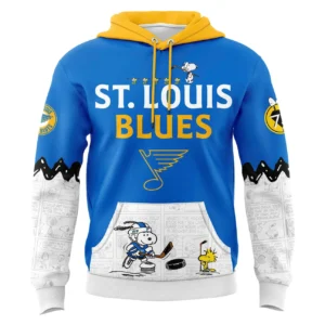 St. Louis Blues Peanuts Hoodie - Snoopy Hockey NHL