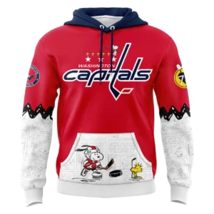 Washington Capitals Peanuts Hoodie - Snoopy Hockey 3D Apparel