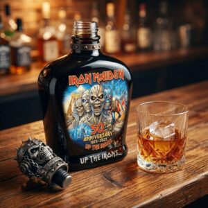 Iron Maiden 50th Anniversary 1975-2025 Up The Irons Liquor Bottle