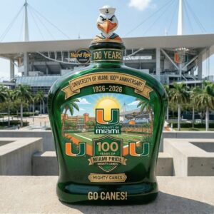 Miami Hurricanes University of Miami 100th Anniversary 1926-2026 Decanter Bottle